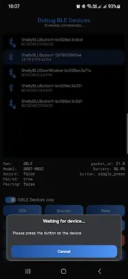 Shelly BLE Debug android App screenshot 2